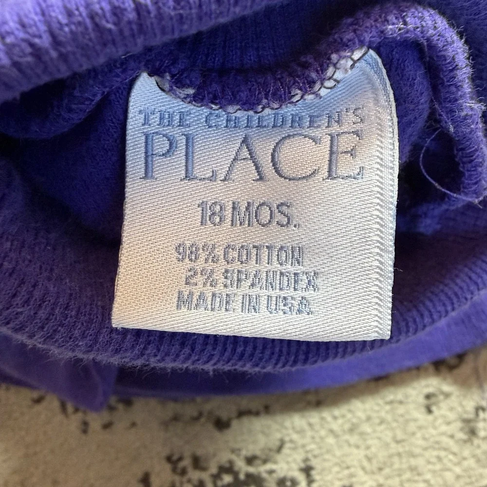 VTG The Children's Place Ribbed Turtle Neck Purple 80's Made In USA Purple 18 M